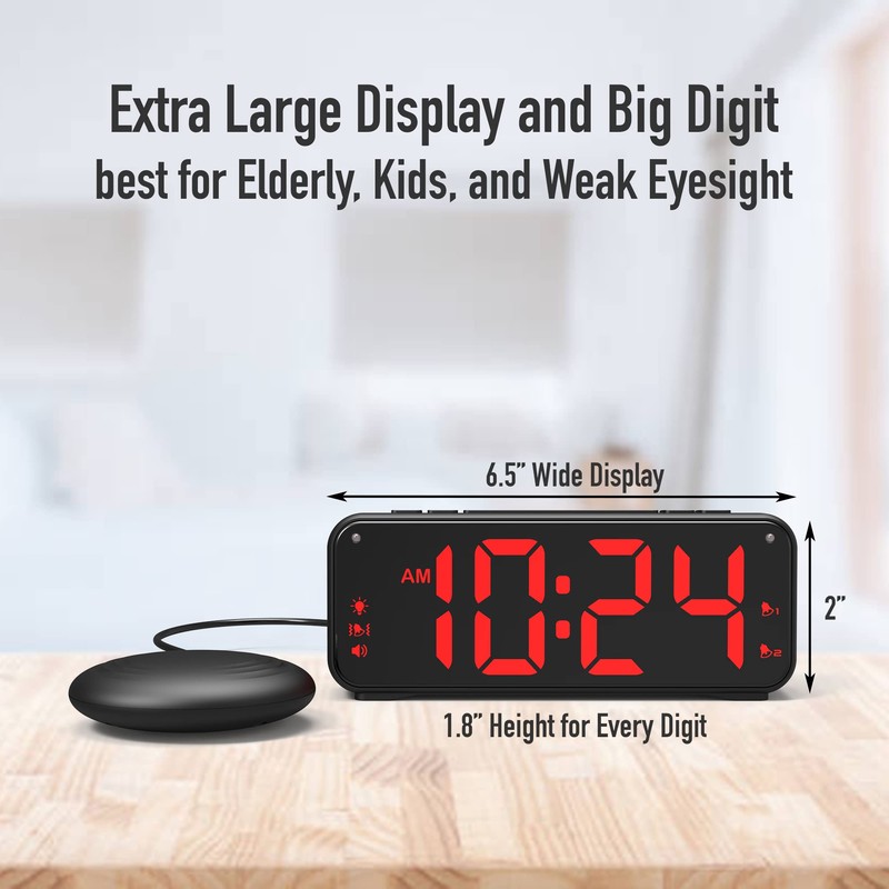 A5 Extreme Powerful Vibration Alarm Clock + Extra Loud Alarm