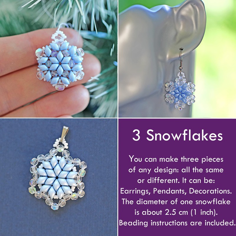 Exclusive 3 Snowflakes Bead Set (DIY Bead Jewellery Making) -