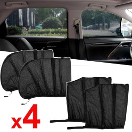 AUTOXBERT 4× Universal Car Side Window Sun Shade Breathable Screen Cover Sunshade For Baby