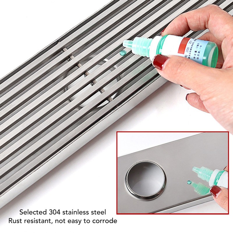 Linear Shower Drain Stainless Steel Odor Resistant Rectangular Floor Drain