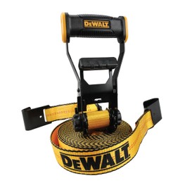DEWALT DXBC10000F Black/Yellow 2" x 27' Ratchet Tie Down Strap with Flat Hook - Heavy-Duty Cargo Securing (10,000 lb Break Strength)