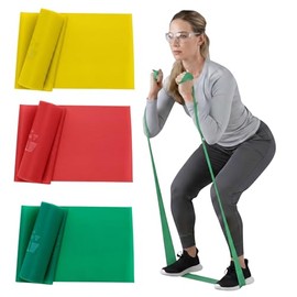 TheraBand Juego de Bandas elásticas de Resistencia Profesionales, de látex, para Ejercicios de Cuerpo,rehabilitación, Set - Yellow/Red/Green
