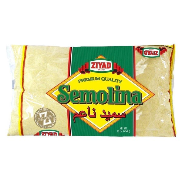 Ziyad Semolina Wheat, Smeed, Semolina Flour, Perfect for Stews, Soups, Gravy, Baking Breads, Biscuits, Pizza Crust with Low Fat, High Protein, High Fiber! 16oz