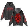 MAGITUTU Unisex Retro Berserks Washed Hoodie Men Anime Novelty 3D