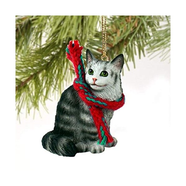 Maine Coon Cat Tiny Miniature One Christmas Ornament Silver - DELIGHTFUL!