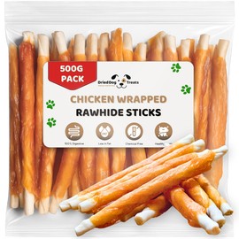 Soft Chicken Wrapped Dog Chews Rawhide 500g Pack - Chewy Chicken Twists - Rawhide Chews by Dried Dog Treats