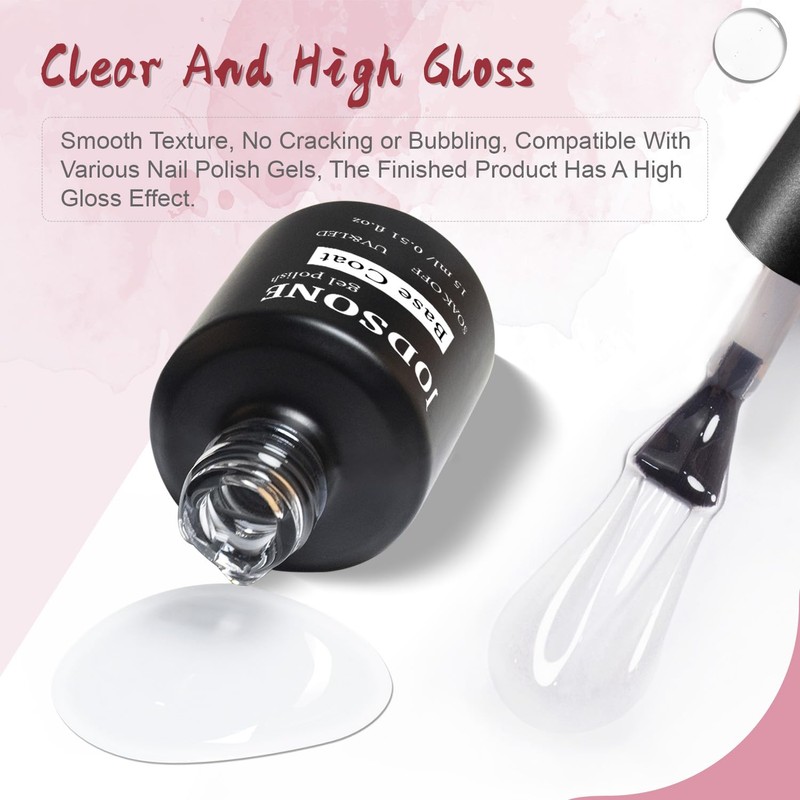 JODSONE 2 Bottles of Top Coat Base Coat Set No