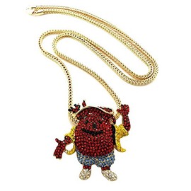 HIP HOP ICED KOOL AID PENDANT & 4mm/36" FRANCO CHAIN NECKLACE