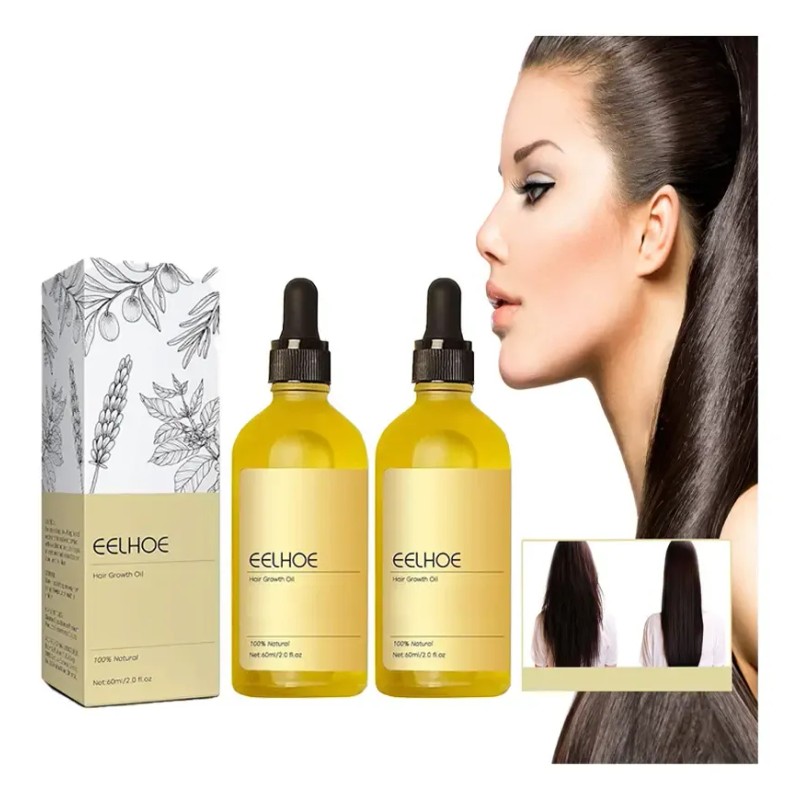 60ml*2 Aceite Vegano Natural For El Crecimiento Del Cabello