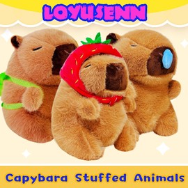 LoYuSenn Cute Capybara Stuffed Animal, 9.8 inch Capybara Plush Toys with A Turtle Backpack, Soft Capibara Stuffed Animals Plush Toy for Birthday Gifts, Party Favors | Kawaii Plushies for Girls, Boys