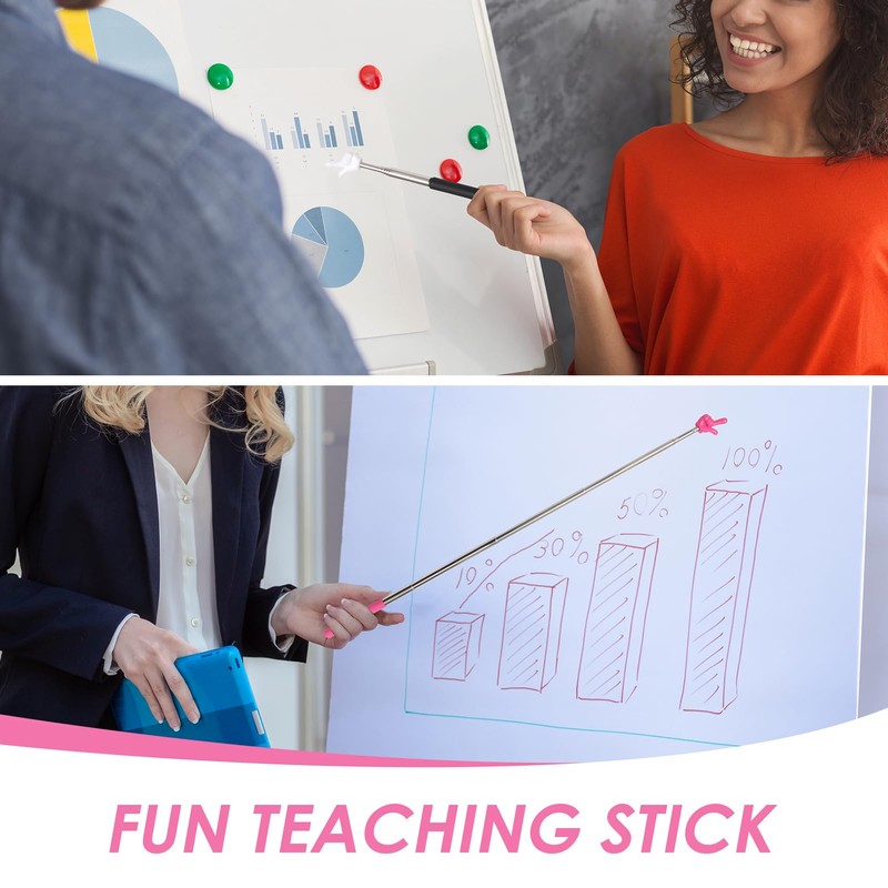 2Pcs Teachers Telescopic Pointer, Extendable Pointer Stick Retractable Hand Pointer