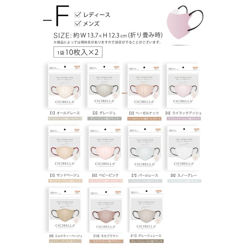 [millarouge] バイカラーマスク マスク 冷感 不織布 3Dマスク 5Dマスク 立体マスク 血色マスク 不織布マスク