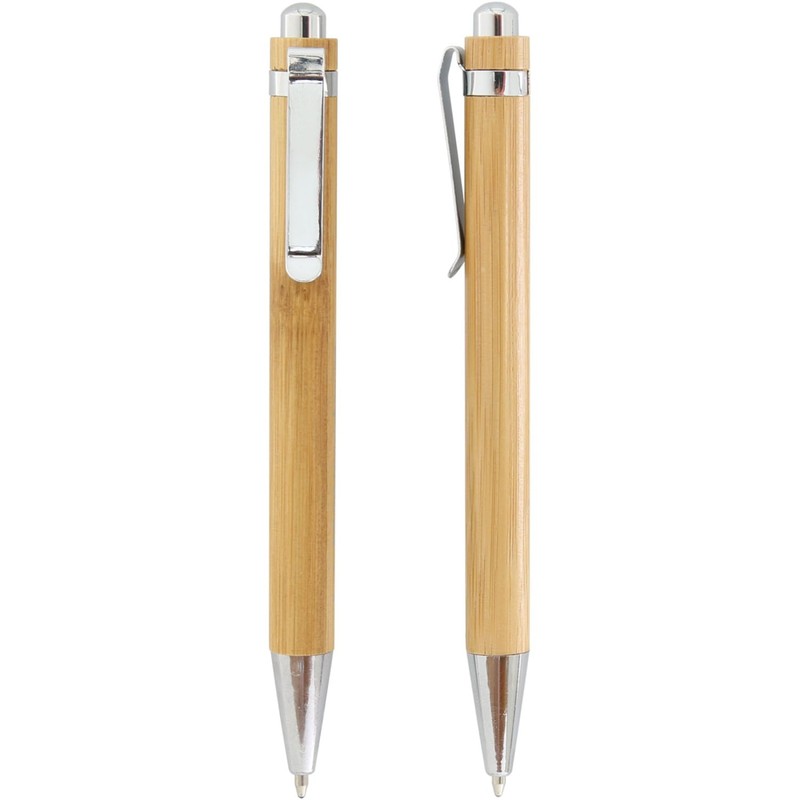 Druckspezialist 25 Bamboo Ballpoint Pens SUMATRA with Engraving