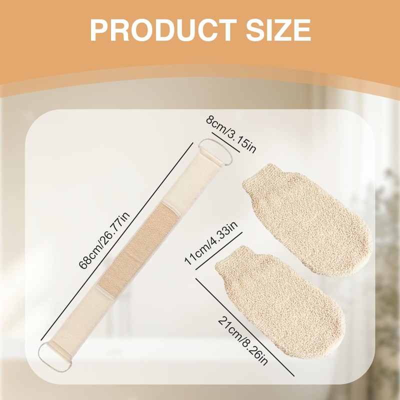 Thoquene Back Scrubber for Shower, Back Washing Aid Exfoliating Glove