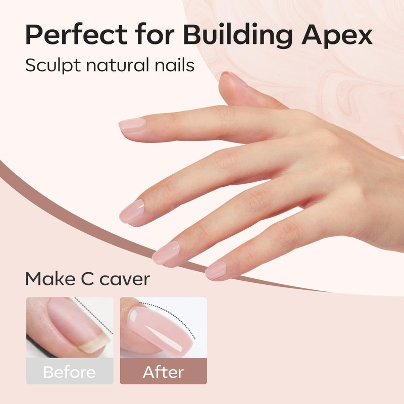 Modelones 12 Colors Builder Gel Set, Pink Brown Builder Nail