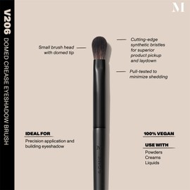 Morphe Vegan Bold Eyeshadow Brush Crease Duo - Vegan Makeup Brushes for Powder, Cream & Liquid Formulas - Cutting-Edge Synthetic Bristles - Includes V206 & V300 (2 Count)