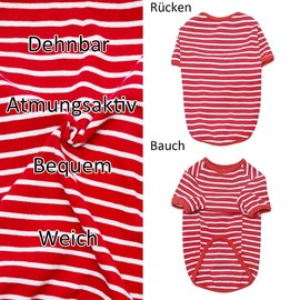 PetSmiler Dog Jumper - Thin Dog Jumper Small Dogs Striped Dog Shirts for Small Dogs Cats Shirt Stretchy Jumper Dog Jumper Chihuahua French Bulldog (Red S)