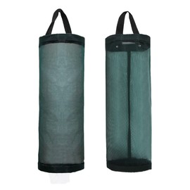 TOGETRUE Plastic Bag Holder, Mesh Grocery Bag Holder Hanging Storage Bag Dispenser (Dark Green 2 Packs)