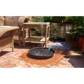 Bleuhome 2 Pack of Bird Bath Bowl 18 19 inch, 2.7" Depth, 20 21 22 23 24 25 26 inch Heavy Duty BirdBath Bowls only, Plastic Round Large Plant Saucer Dish for Garden (19", Black)