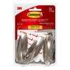 Command Designer Hooks, Medium, Brushed Nickel, 3-Hooks (17081BN-3ES), Great for