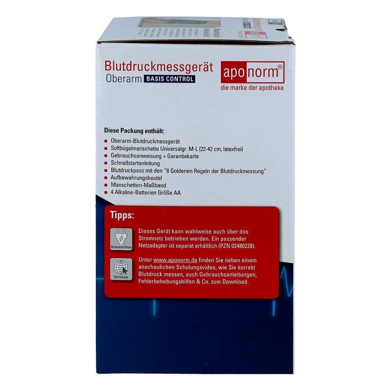 Aponorm Blood Pressure Monitor Base Control Upper Arm