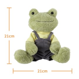 Apricot Lamb Toys Plush Stuffed Toy Frog in Yellow T-Shirt Plush Toy Mini Cuddly Toy Plush Cushion Cute Cuddly Toys for Children and Baby 22 cm
