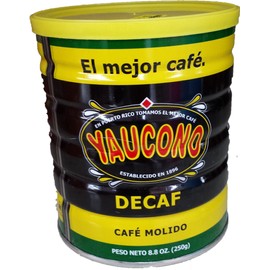 Yaucono Decaf Ground Coffee 8.8 Ounce Canister (Pack of 6)