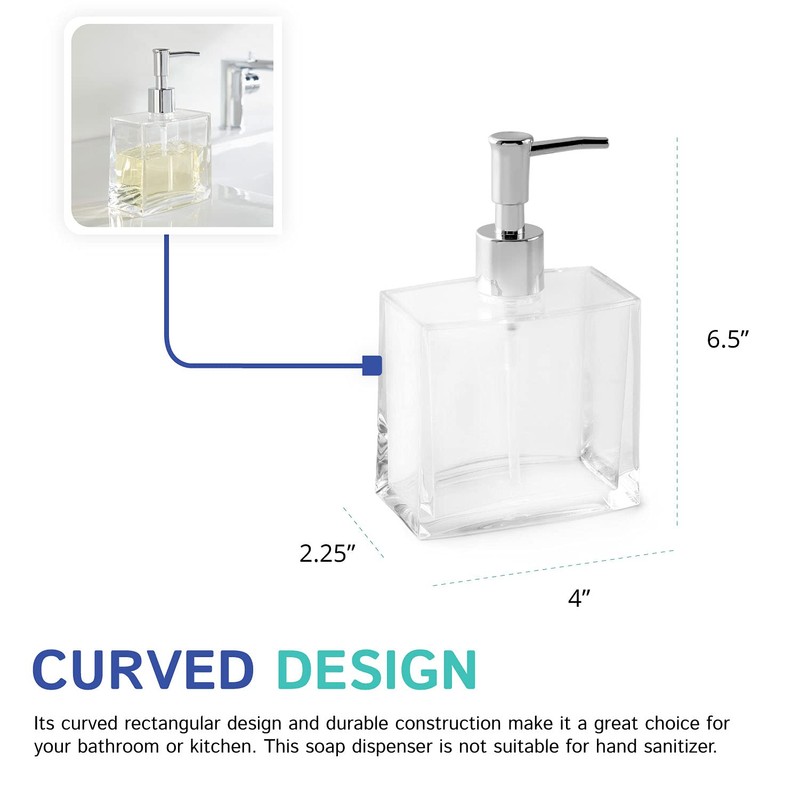 Huang Acrylic Clear Rectangular Refillable Liquid Soap Dispenser Pump for
