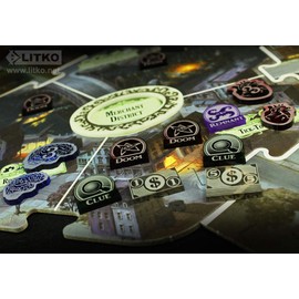 LITKO Game Upgrade Set | Compatible with Arkham 3rd Edition | Clue | Doom | Remnant | Dollar | Anomaly | Skill | Focus (Multi-Color - 4 Player Set)