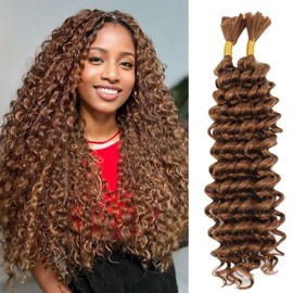 XGY Hair Braiding Hair Synthetic Boho Hair for Braiding, 18 Inch 100g Boho Braids 2 Bundles Wet and Wavy Curly Deep Wave Bulk Bohemian Extensions for Black Women (30#, 18 Inch)