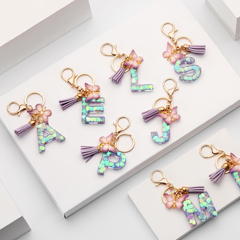 CHUQING Keyring with Letter Girl Keyring Initial Letter Gift Women