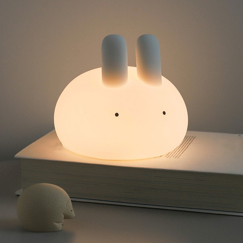 Cute Rabbit Night Light Silicone Bunny Tabletop Lamp 2700K Warm