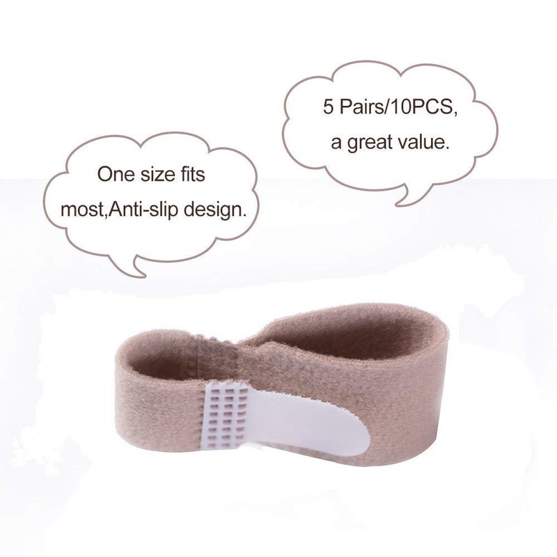 LHKJ Pack of 10 Hammer Toe Bandages, Toe Corrector Bandages,
