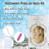 24Pcs Christmas Press on Nails Short Almond Fake Nails Green