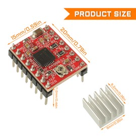 HUAREW A4988 Stepstick Motor Driver Module with Heat Sink for Arduino 3D Printer CNC Machine or Robotics(5Pcs)