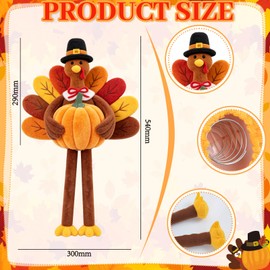 21 Inch Fall Tree Topper Thanksgiving Turkey Gnome Tree Topper