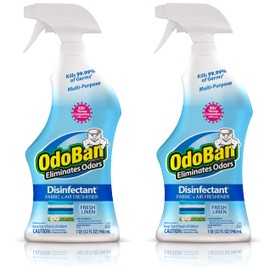 OdoBan Ready-to-Use Disinfectant and Odor Eliminator, Set of 2 Spray Bottles, 32 Ounces Each, Fresh Linen Scent