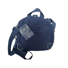 EMVY 2-in-1 Mini-Rucksack und Crossbody-Kordsamt, multifunktional, wandelbare Tasche, marineblau, One size