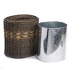 The Basket Lady Drop-in Oval Wicker Waste Basket with Removable