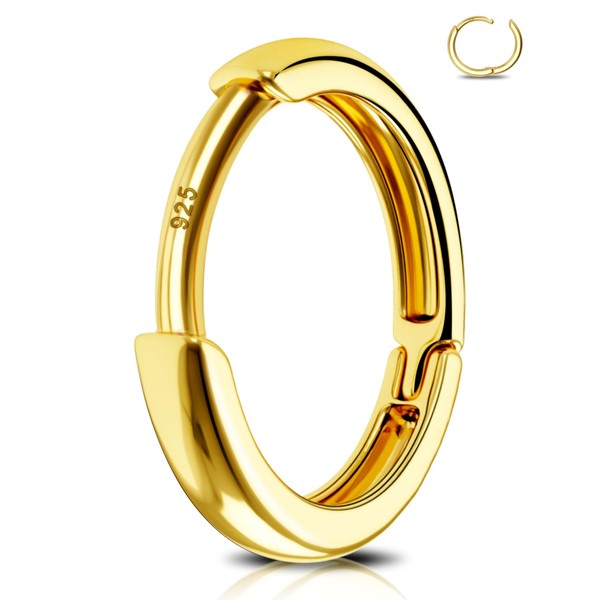 Jewseen Goldener Helix-Ohrring, 20 g, Knorpel, 925 Sterlingsilber, Sliver, Gelenk,