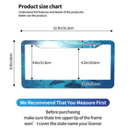 GUWEI License Plate Frames Deep Blue Oceank Lively Sharks Gliding Through The Water License Plate Holder Car Tag Cover Frame Accessory Decor with 2 Holes Screws for Men Women(TE-7)