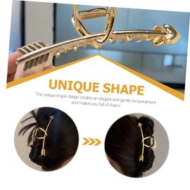 Outanaya Fashionable and Stylish Clips for Hair Multi-functional Hair Styling for Ladies Gold Heart Design Hair Clip