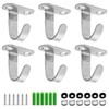 Cionyce 6 PCS Stainless Steel Screws Mount Ceiling Hooks, Brushed