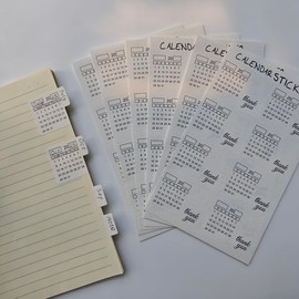 Calendar Stickers Monthly Index Tabs Self- Adhesive Monthly Stickers for Planner Notebook Labels Indexes (Moon)