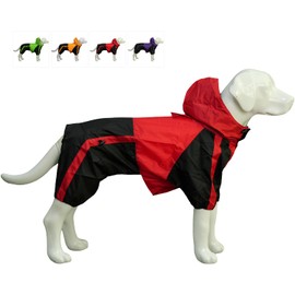 Pet Apparel Large Dog Clothing Raincoat Pet Clothes Rain Coat For Big Large Dogs Red Green Waterproof (L-S, Red)