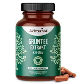 Achterhof Green Tea Extract 120 Capsules | Contains Green Tea Extract with 50% EGCG, as well as Black Pepper Extract with 95% Piperine | 100% Vegan | in Practical Capsule Form | from Achterhof