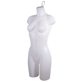 Display and Fixture Store Female Torso Form - No Arms, Wire Loop, 7/8" Flange for Base