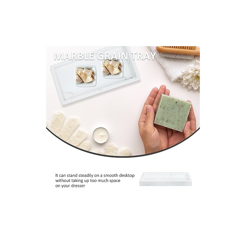Operitacx Bathroom Vanity Tray, Resin Bathroom Tray Kitchen Sink Tray,