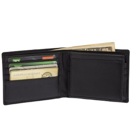 Artizanni Leather Wallets for Mens Bifold Wallet RFID Blocking Slim Minimalist Leather Wallet with ID Window SD 021 (Black)