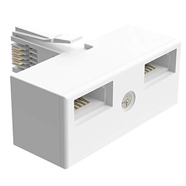 Ancable BT Telephone Socket Splitter - Male to 2x Female, White, Double 2 Way Sockets Adapter for Telephone, FAX, Modem